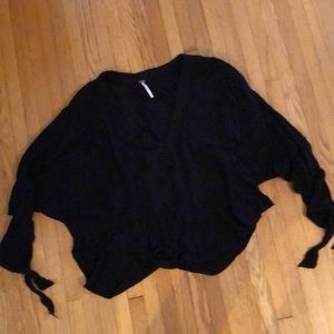 Free people black rayon blouse